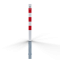Barrier posts | Steel tube 70 x 70 mm | removable, with triangular locking mechanism | hot-dip galvanized and white coatedwith three red reflecting stripes | without eyelet
